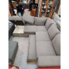 CANAPÉ D’ANGLE CONVERTIBLE TISSU GRIS