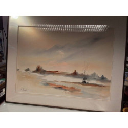 AQUARELLE SIGNÉE L.HANOUL