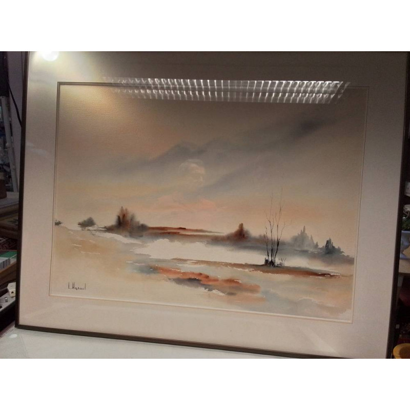 AQUARELLE SIGNÉE L.HANOUL
