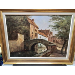 HUILE SUR TOILE PONT SIGNEE...