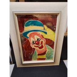 PEINTURE CLOWN SIGNEE ALAIN