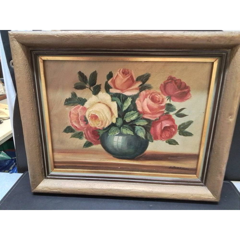 HUILE SUR TOILE NATURE MORTE SIGNÉE 