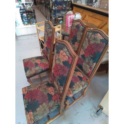 LOT DE 4 CHAISES MOTIF FLEURS 
