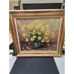 HUILE SUR TOILE FLEURS...