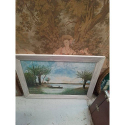 TABLEAU SIGNÉ SCNE DE PECHE 