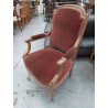 FAUTEUIL LOUIS XVI VELOURS ET DORÉ A LA FEUILLE D\'OR