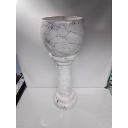 CACHE POT COLONNE STYLE MARBRE