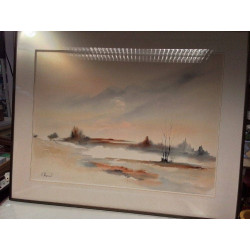 AQUARELLE SIGNÉE L.HANOUL