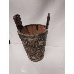 SEAU BOIS DECOR CUIVRE