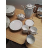 SERVICE A DESSERT PORCELAINE BORD DORÉ 