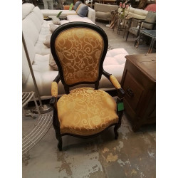 FAUTEUIL ANCIEN NOIR JAUNE