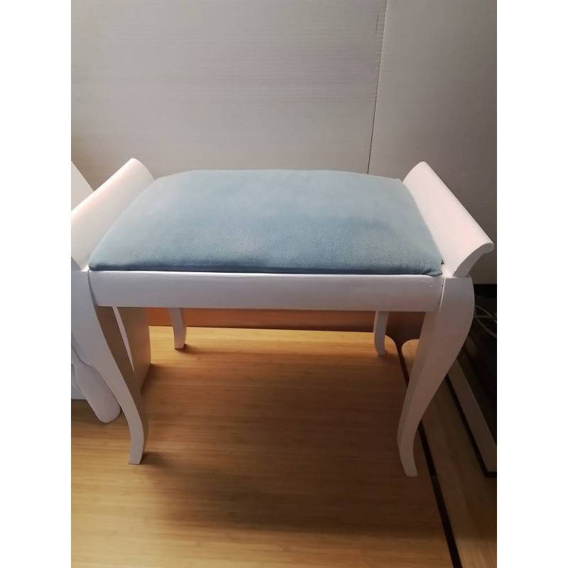 TABOURET TISSU BLEU