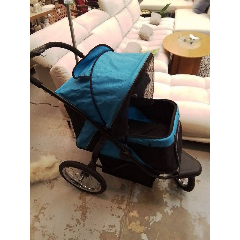 POUSSETTE POUR CHIEN BLEUE ETAT NEUF 