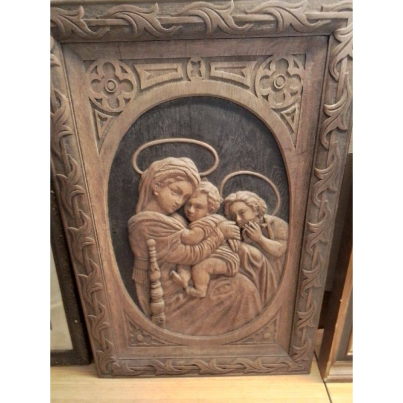 CADRE RELIGIEUX BOIS SCULPTÉ 