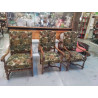 FAUTEUIL ANCIEN TISSU FLEURIS 
