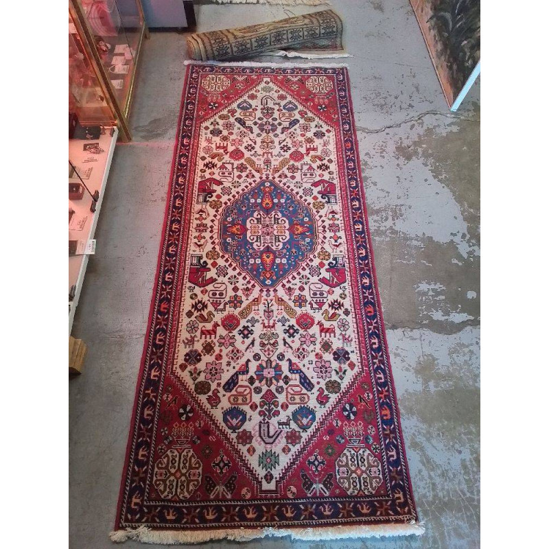 TAPIS DE COULOIR TON ROUGE BEIGE 205X80