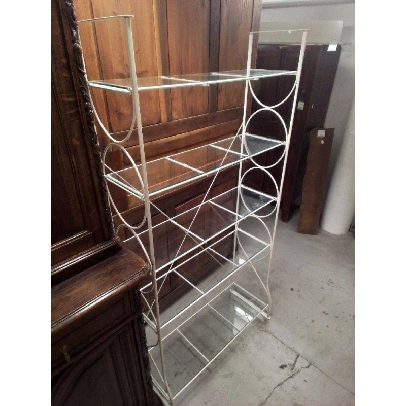 ÉTAGÈRE OUVERTE METAL ET VERRE GM