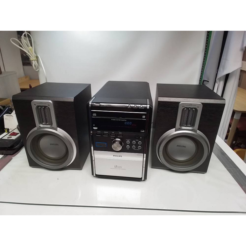 MICRO CHAÎNE HI-FI PHILIPS TUNER CD K7 USB + TÉLÉCOMMANDE 