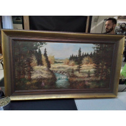 HUILE SUR TOILE EN FORÊT...
