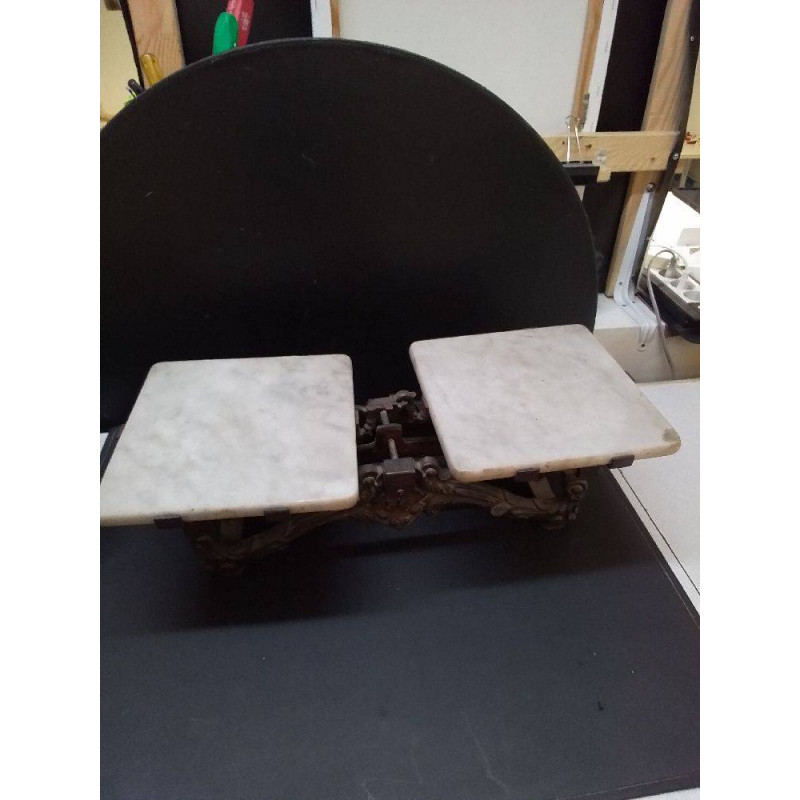 BALANCE ANCIENNE PLAQUE MARBRE 