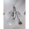 LUSTRE 3 BRANCHES METAL TULIPES VERRE