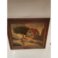 HUILE SUR PANNEAU ANCIENNE 