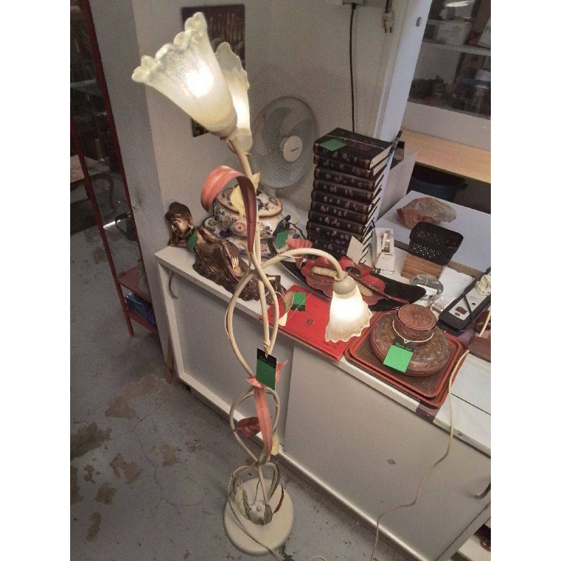 LAMPADAIRE METAL DECOR FLEURI