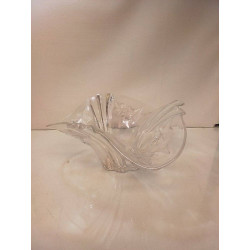 VASQUE EN VERRE DÉCO FEUILLES 