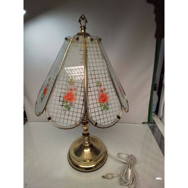 LAMPE A POSER METAL’DORÉ ET VERRE 