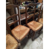 LOT DE 4 CHAISES ASSISES PAILLEES 