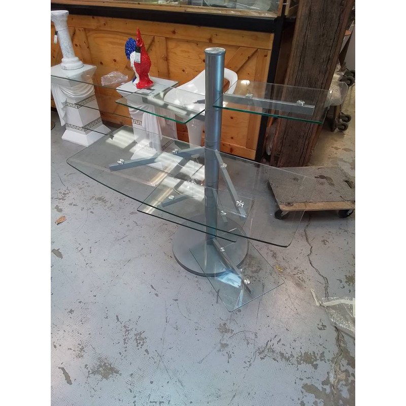 MEUBLE TV METAL ET VERRE MODERNE 