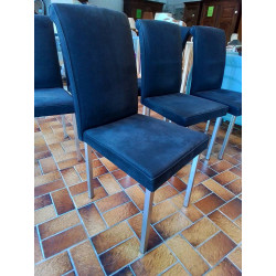 LOT DE 6 CHAISES PIED INOX...
