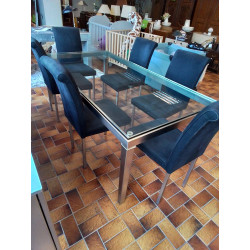 TABLE PIEDS INOX PLATEAU...
