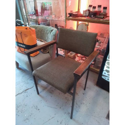 FAUTEUIL TISSU BOIS ET METAL 