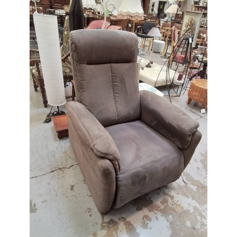 FAUTEUIL RELAX TISSU BRUN