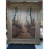 HUILE SUR TOILE SIGNÉE CHEMIN DE FORÊT 
