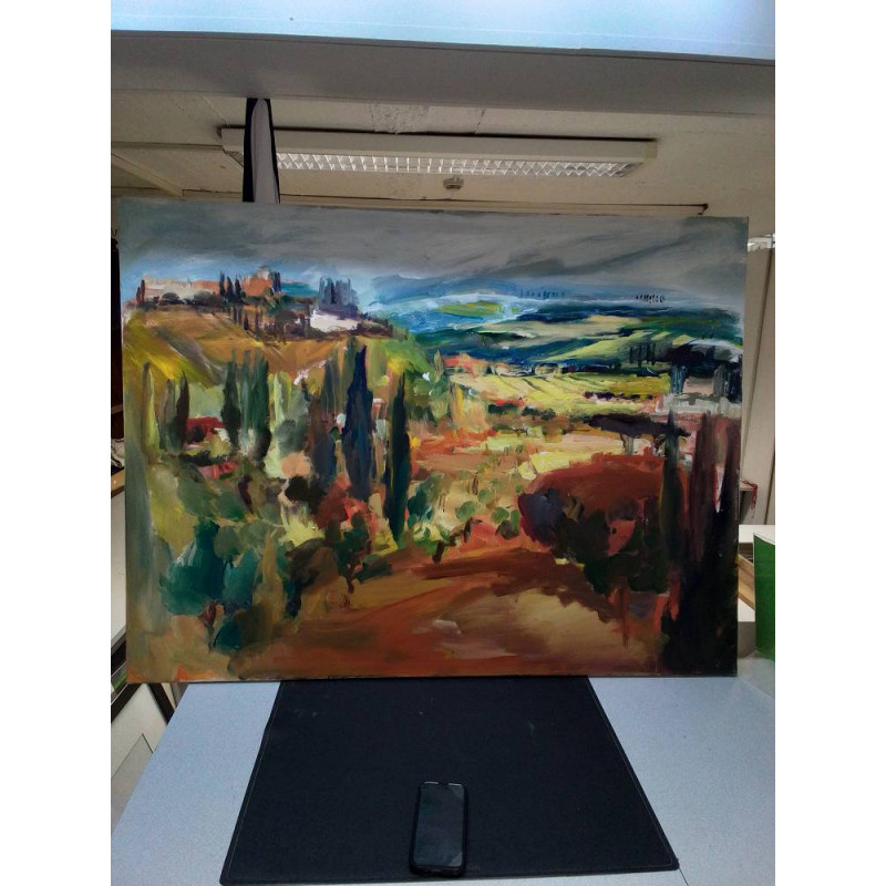 TABLEAU PAYSAGE TOSCAN SIGNÉE ELEONORE HETTL