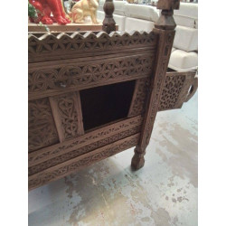 MEUBLE AFGHAN ANCIEN BOIS SCULPTÉ 