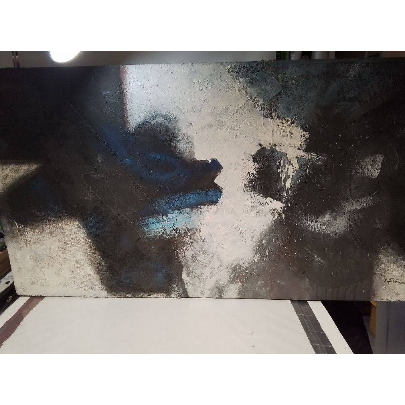 PEINTURE MODERNE TONS BLEUS GRIS