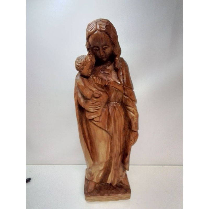 STATUE RELIGIEUSE BOIS SCULPTÉ GRAND MODÈLE SIGNÉE 