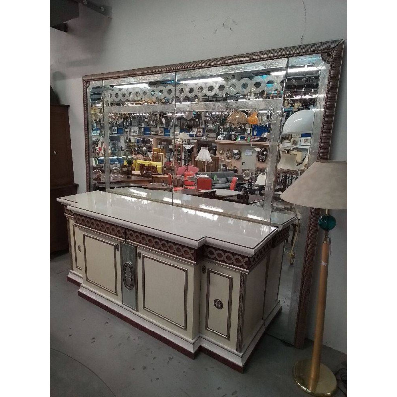 BUFFET 4 PORTES 2 TIROIRS MIROITEE