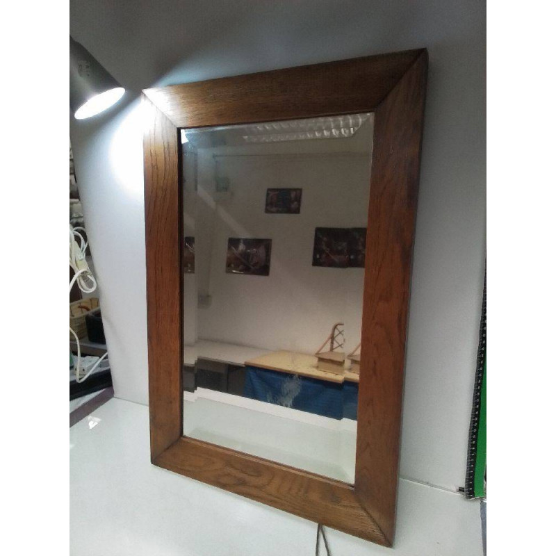 MIROIR CHENE VERRE BISEAUTÉ 