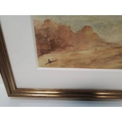 AQUARELLE HASTERT PAYSAGE AUTOMNAL