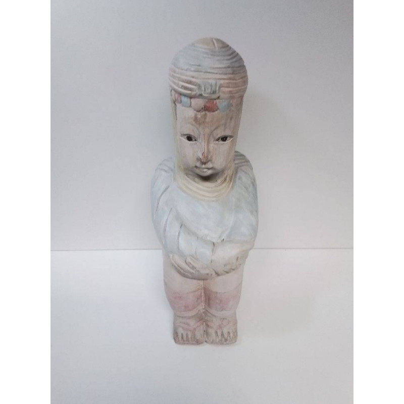 STATUETTE BOIS COLORÉ 
