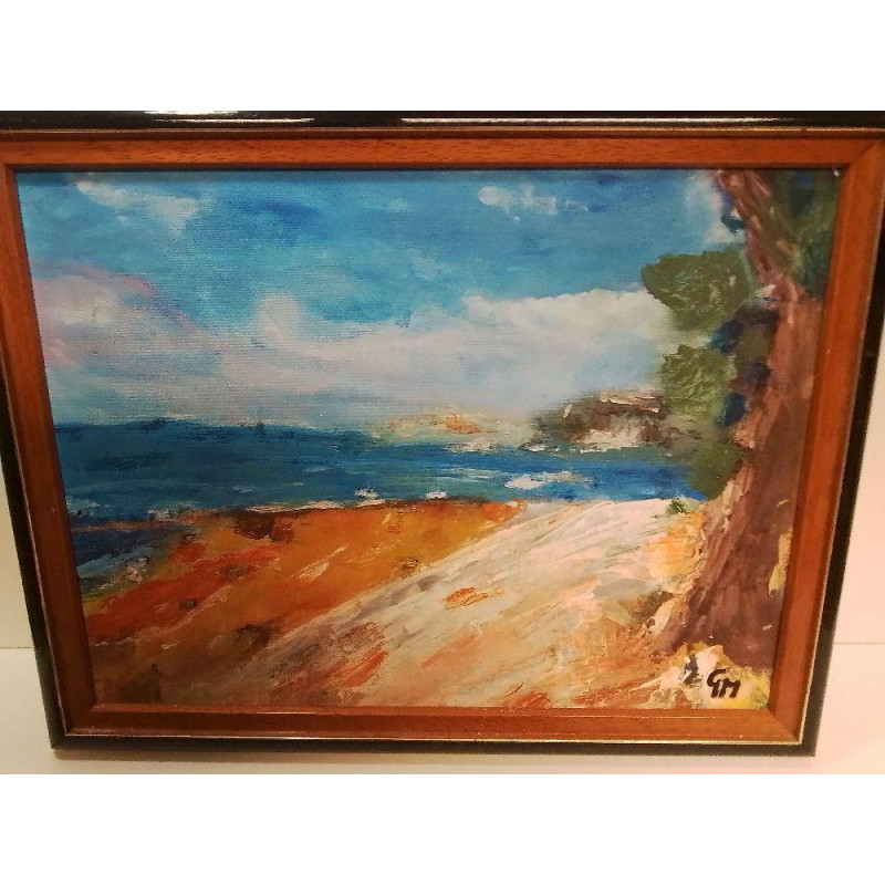 HUILE SUR PANNEAU GINETTE MATAGNE SOUS LES TENEBRES