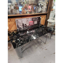 TABLE METAL ET VERRE 