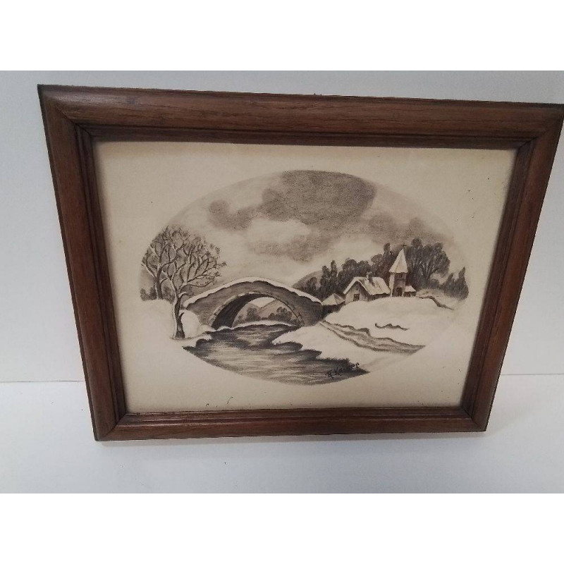 FUSAIN SIGNÉ A. KAISER