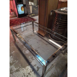 TABLE BASSE METAL ET VERRE 
