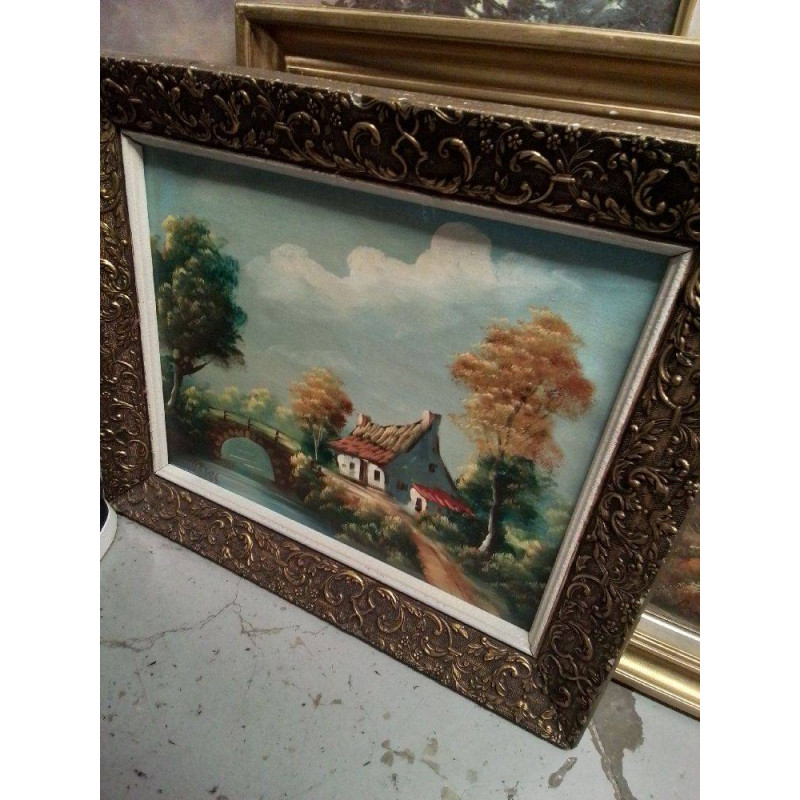 HUILE SUR TOILE ENCADREMENT DORÉ SIGNÉE GEERS 