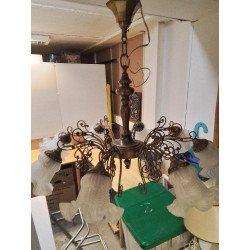 LUSTRE 8 BRANCHES TULIPES...